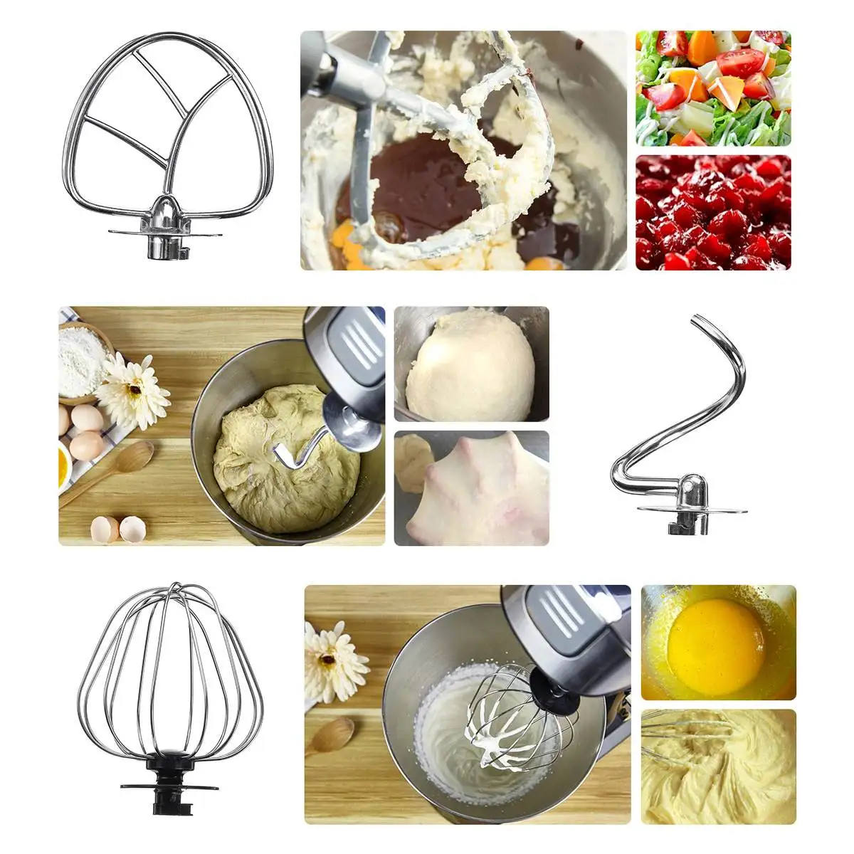 New Stand Mixer 6 Speed Multifunctional Electric Food-Blender Mixer 1000W Meat Grinder Food Processor Dough Beater Kitchen Tools