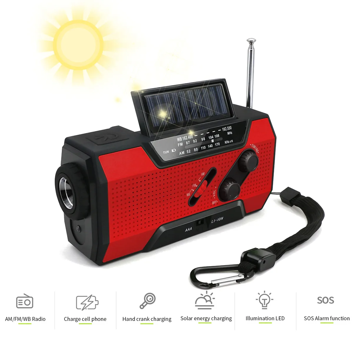 am fm noaa tempo portátil rádio lanterna