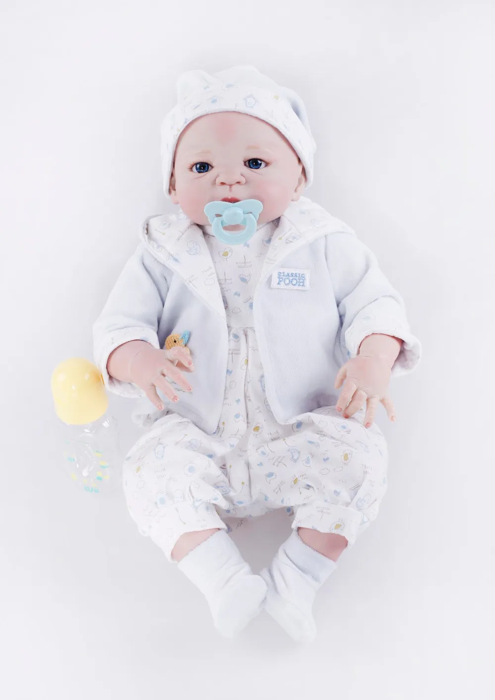 

22inch Silicone body reborn baby doll toys high-end newborn boy bebe doll child brithday gift bathe shower play house toy
