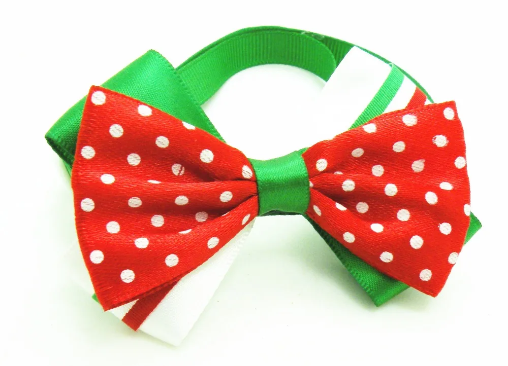 50PC/Lot Christmas Dog Ties Pet Dog Bow Ties Polks Dots Dog Neckties