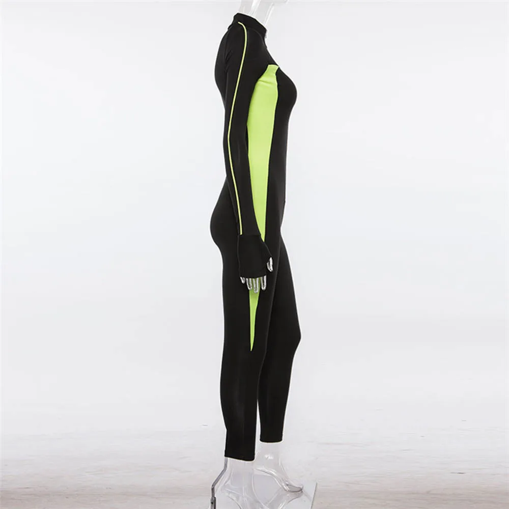 Yoga Sport Sets Women Fitness Clothing Gym Clothes Zipper Jumpsuits Solid Color Sportswear Sexy Athletic Workout Suit (7)
