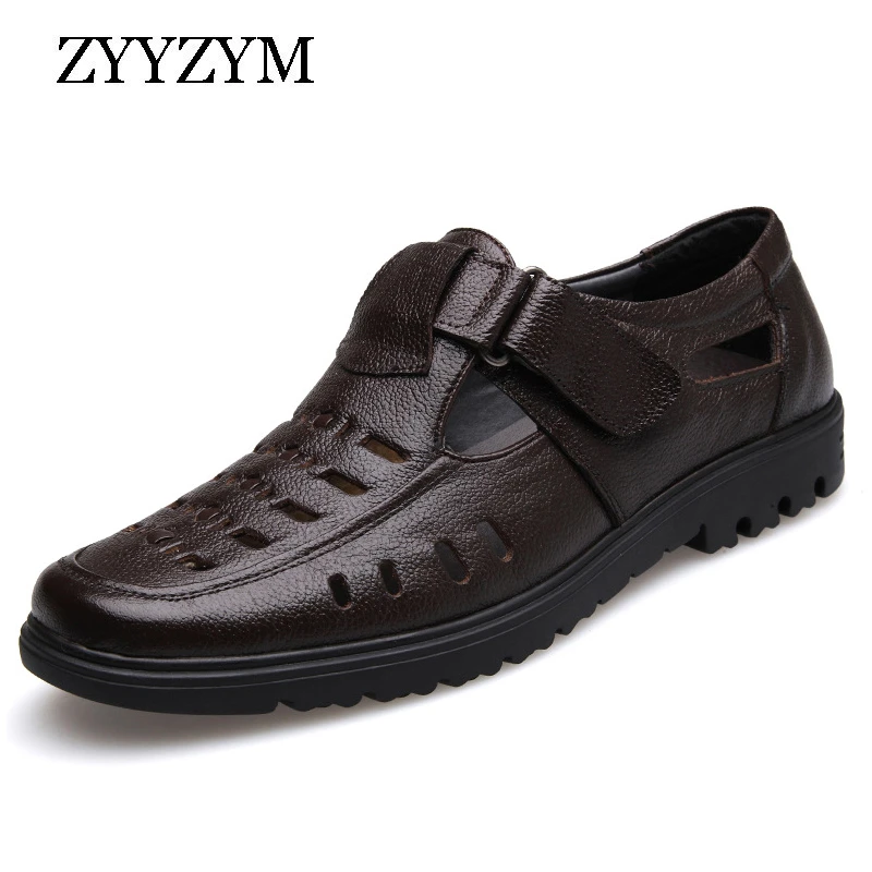 ZYYZYM Männer Sandalen 2020 Sommer Neue Schuhe Aus Echtem Leder Hohe Qualität männer Casual Schuhe Männlich Marke Sandalen Nicht slip Plus Größe