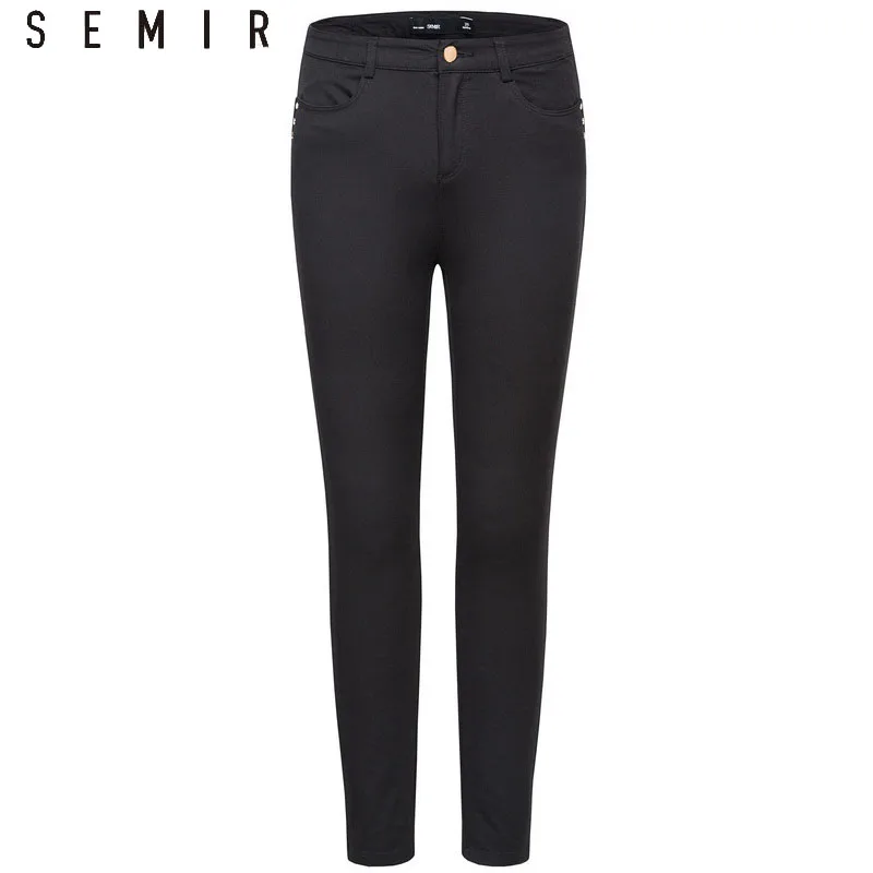 SEMIR весна брюки 2017 новая женская мода версия черных брюк тонкие брюки леггинсы наружная одежда влаги для женщин