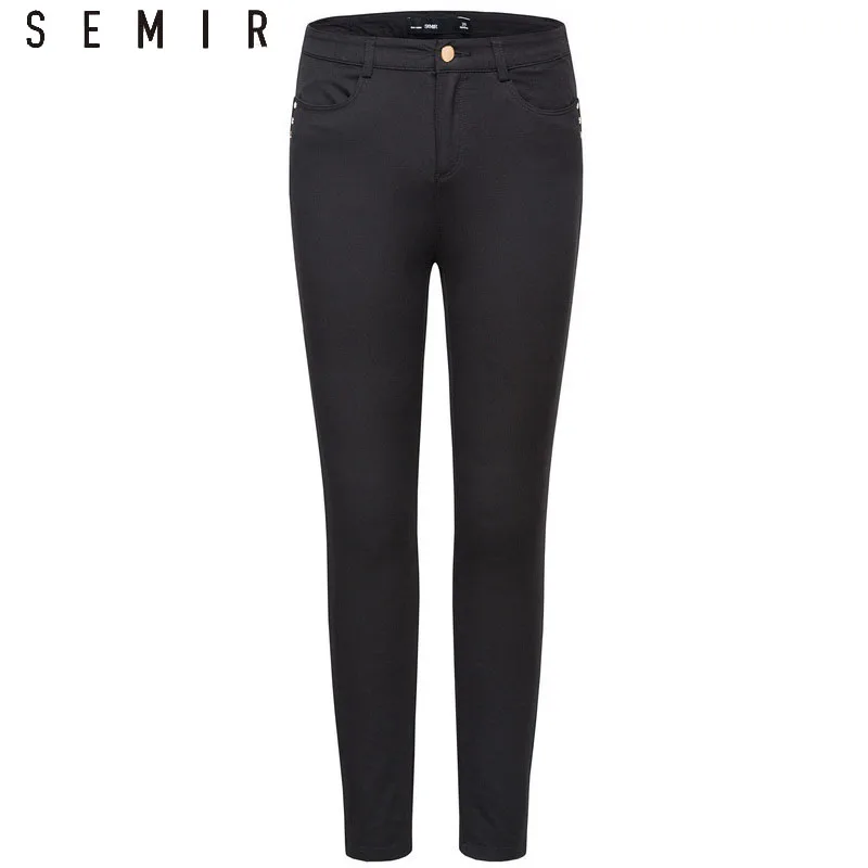 Женские узкие брюки SEMIR черные брюки-леггинсы для улицы весна 2019 | Женская одежда