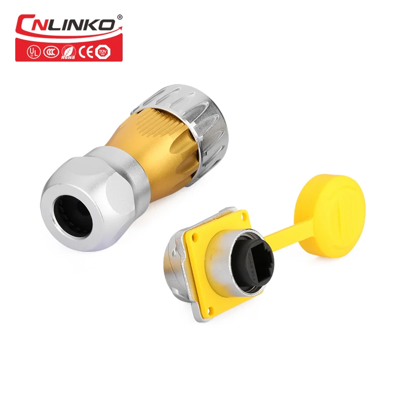 High quality metal IP65 RJ45 connector Waterproof IP65 RJ45 connector Industry computer RJ45 ethernet connector