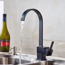 Масло Втирают Бронзовый ОРБ Черный Кухонный Кран Смесителя Поворотный носик Холодной и Горячей Воды Раковина смеситель Латунь кран краны 2120703