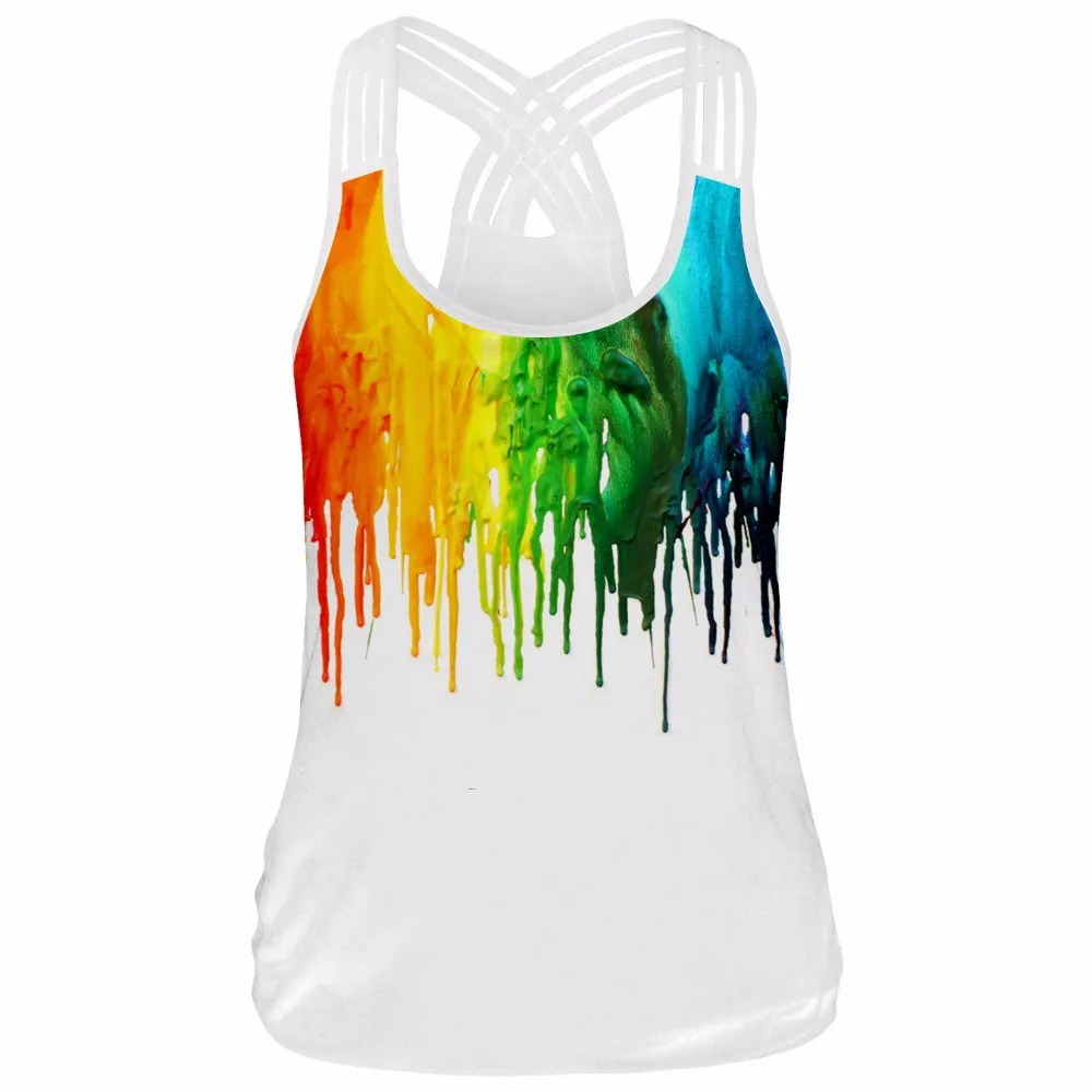 

Watercolor Painting Female T-shirt Sport Top Yoga Top Sleeveless Tank Top Women's Sports Shirt Tops Women Fitness T shirt