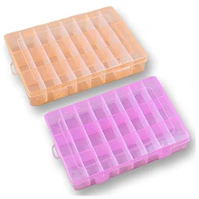 2x Plastic Storage Box 24 Compartments Jewelry Earring Tool Containers
