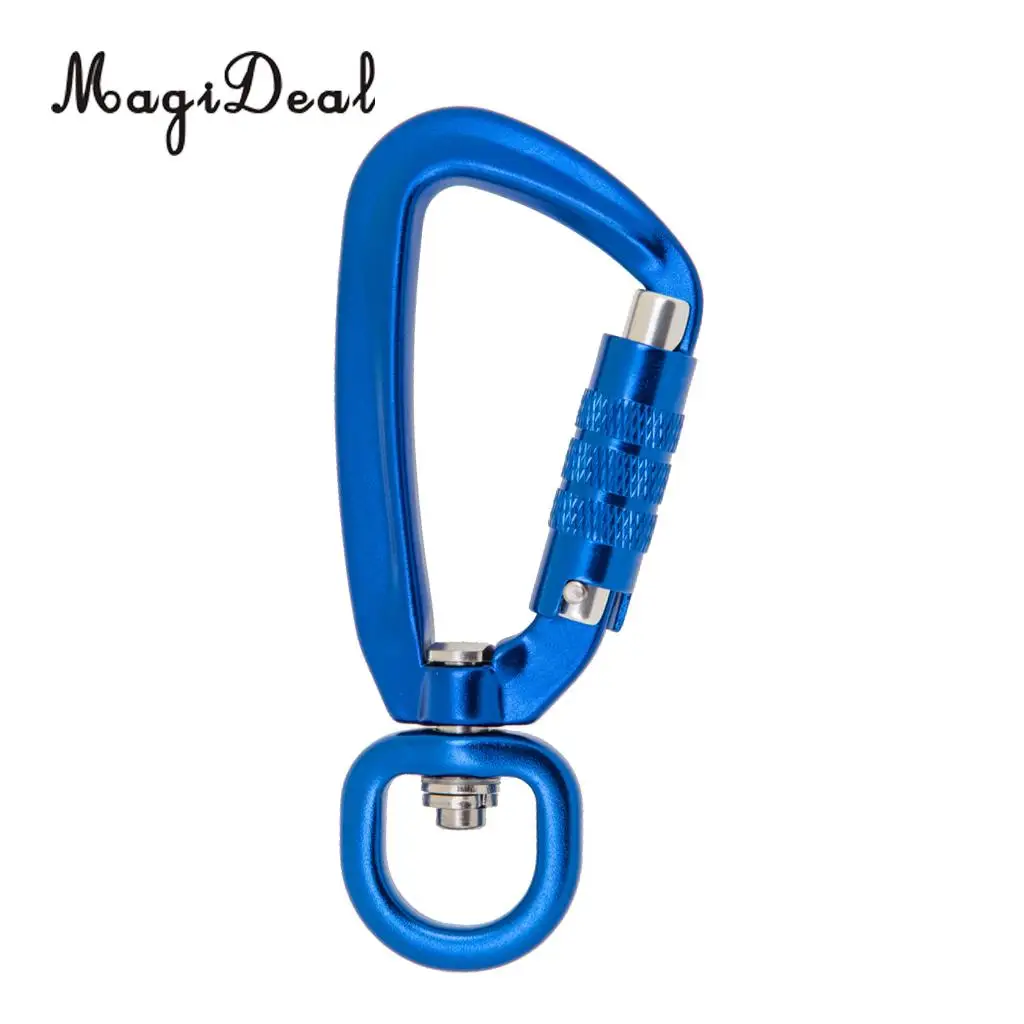 MagiDeal Portable 500KG Auto Locking Carabiner Rotating Ring Outdoor Keychain Hook for Climbing Camping Fishing Hiking Traveling