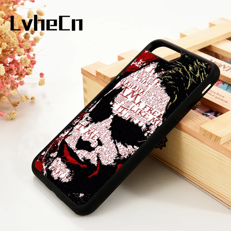 

LvheCn 5 5S SE 6 6S Phone Cover Cases For iPhone 7 8 PLUS X Xs Max XR Soft Silicone Joker Scribbles Batman Joker Comic Graphic