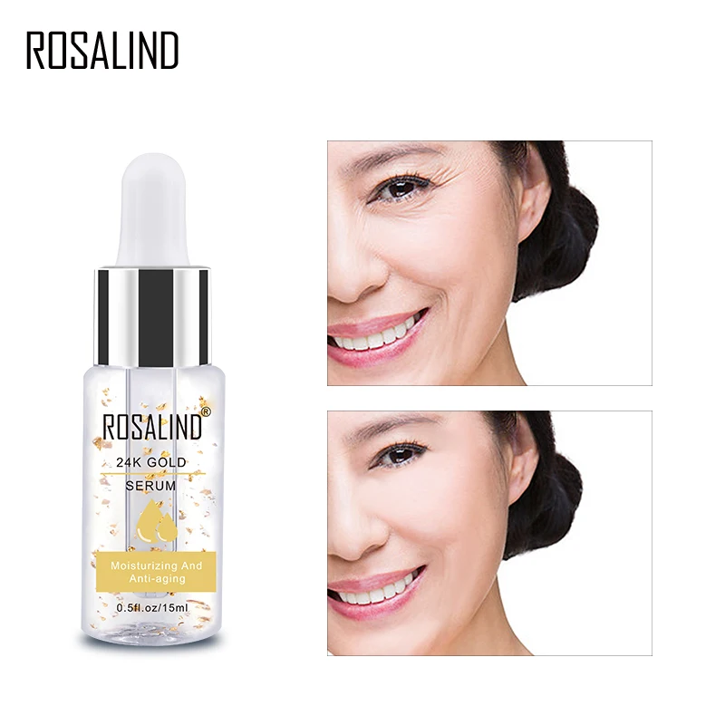 ROSALIND 24K Золотая Сыворотка для лица 15 мл против старения морщин ...