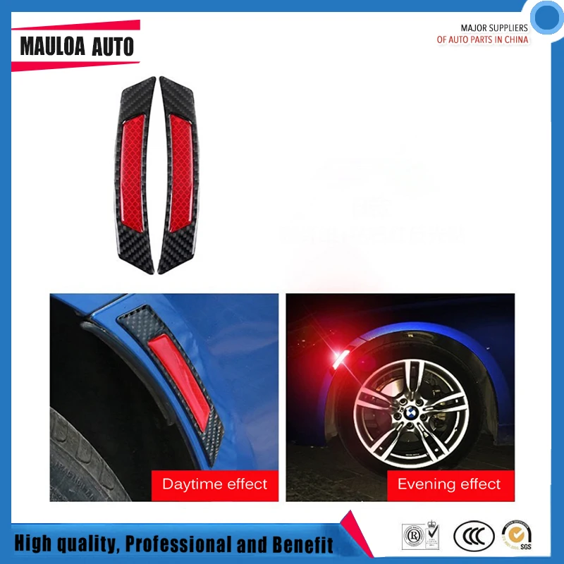 

2 PCS/set Auto Products Car Door Sticker Decal Warning Tape Car Reflective Stickers Reflective Strips Car Stickers Safety Mark