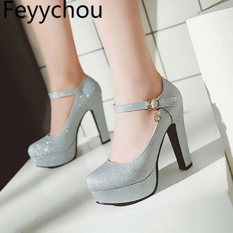 Women Pumps Super High Heels Sexy New Fashion Square Heel Platform 2018 Spring Autumn Pu Bling Party Wedding Shoes Gold Purple Women Pumps Super High Heels Sexy New Fashion Square Heel Platform 2018 Spring Autumn Pu Bling Party Wedding Shoes Gold Purple