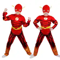 Freies verschiffen Die Flash Muscle Superhero Fancy Kleid Kinder Fantasyly Comic Film Karneval Party Halloween Flashman Kleid Bis