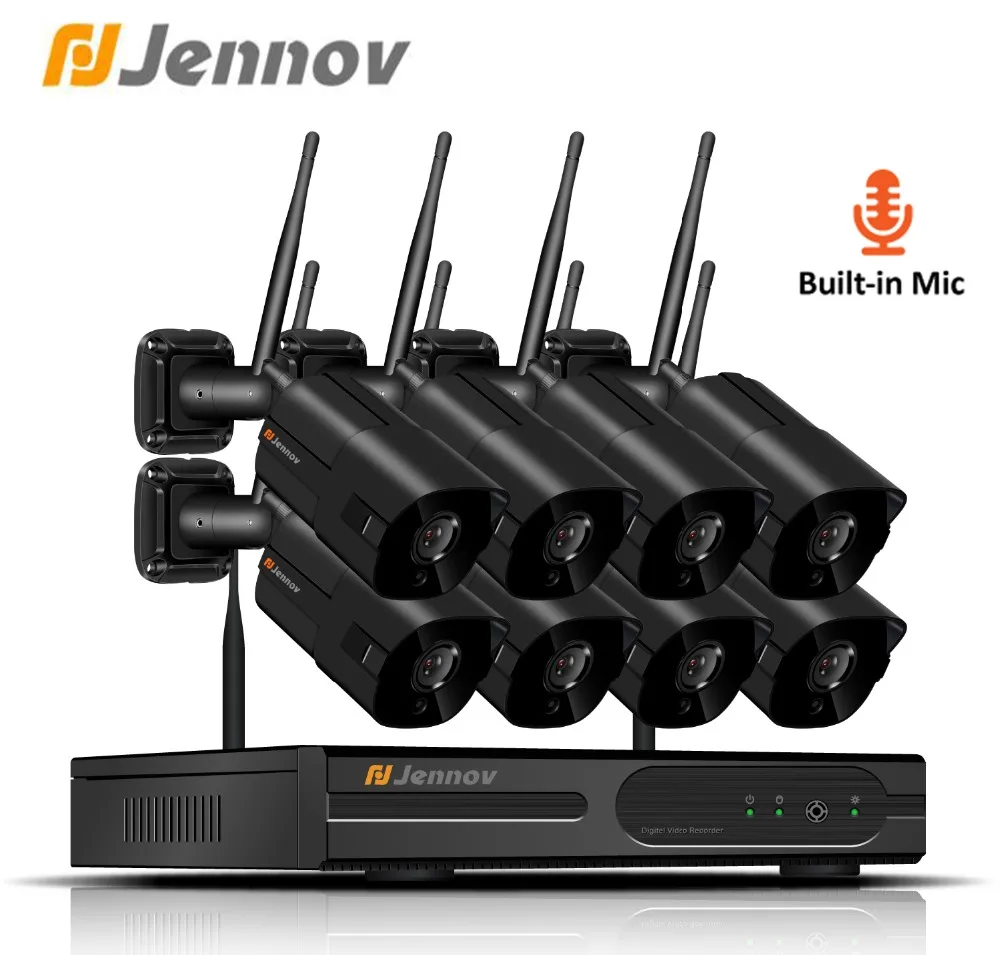 

Jennov 4CH 1080P Outdoor IP Camera CCTV System Video Surveillance 2MP Security Camera System Wifi NVR Kit CCTV Set Audio System