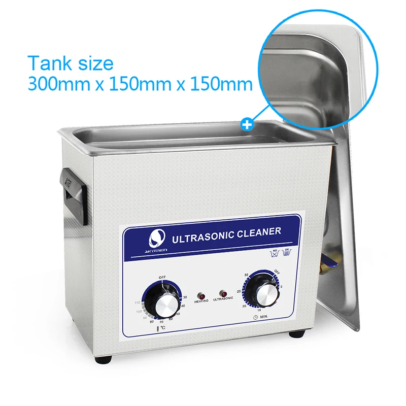 Top Skymen 6l Ultrasonic bath 6L 6.5L Professional Stainless Steel Ultrasonic Cleaner Hospital Industrial Auto Engine Parts 2