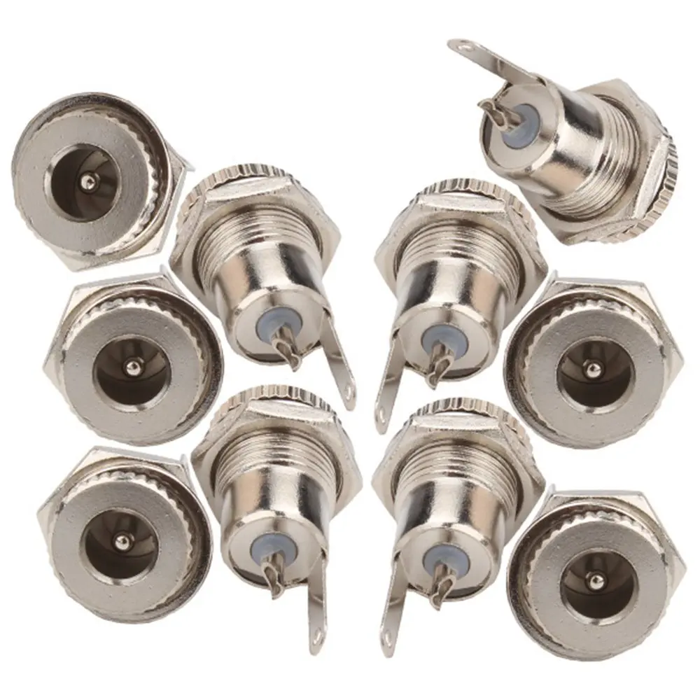 

5.5 x 2.1mm DC Power Jack Socket Connector for Panel Cutout M11 Pack Of 10