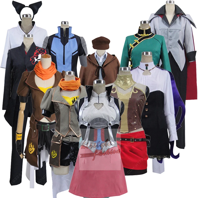 

RWBY RUBY Rose Adam Nora Blake Neopolitan Neptune Emerald Group of Characters Uniform Cloth Cosplay Costume,Customized Accepted