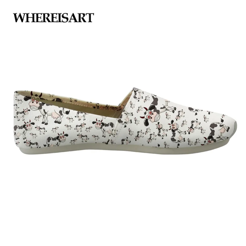 

WHEREISART Fashion New Women's Shoes Flats Cartoon Animal Printed Casual Ladies Loafers Canvas Women Shoes Comfort Drop Shipping
