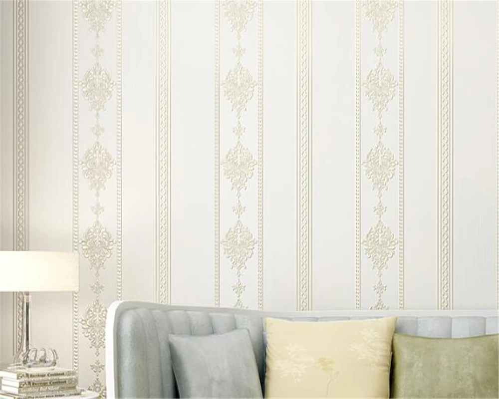 

Beibehang Home decoration 3D stereo wallpaper bedroom living room full of European stripes 0.53x10m wallpaper roll 3d wallpaper