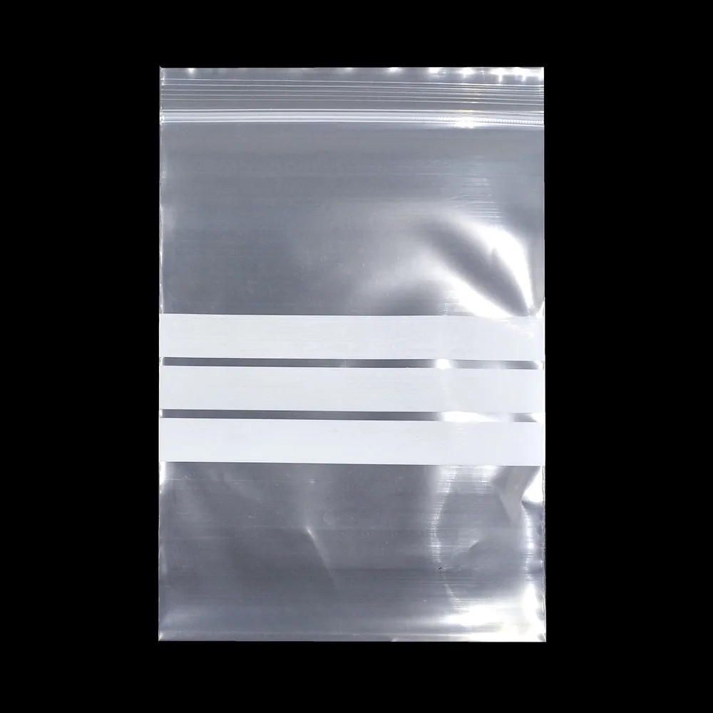 

300 шт./лот 8x12 см (3,15 "x 4,72") прозрачный пластиковый Ziplock сумка для хранения упаковки сушеных цветов розничная торговля пакет на молнии с белой линией