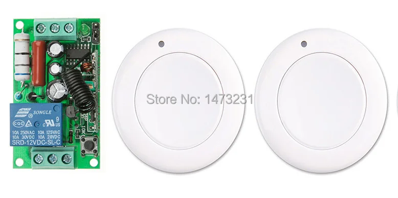 

New AC 220 V 1CH Wireless Remote Control Switch System Receiver & 2*White wall Panel Sticky Remote