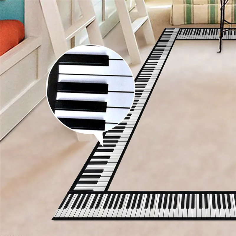 

1PC Personality 3D wall stickers For fashion decorative black and white piano keys waist line skirting glass door 10*200CM