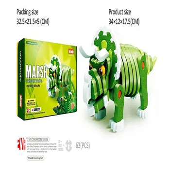 

Bloco3-D jigsaw EVA assembly dinosaur triangle Tyrannosaurus pterosaur dinosaur puzzle toy 3-D inspired children's building bloc