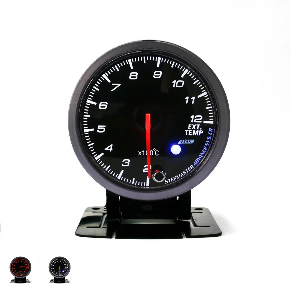 Free Shipping Black Shell 60mm Car Exhaust Gas Temperature Gauge White