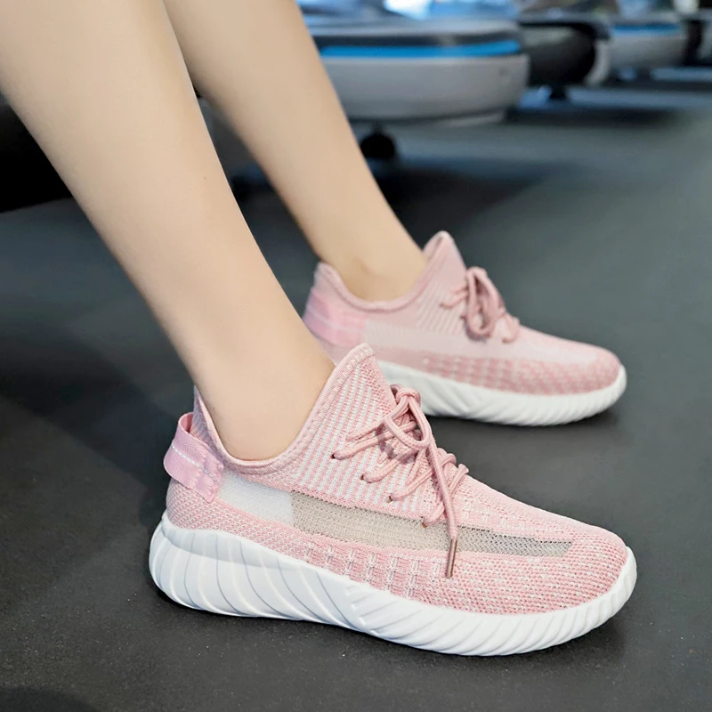 

2019 New Women's sneakers Lightweight Fashion Casual Solid sneaker Mesh Breathable Slip On Shoes zapatos de mujer