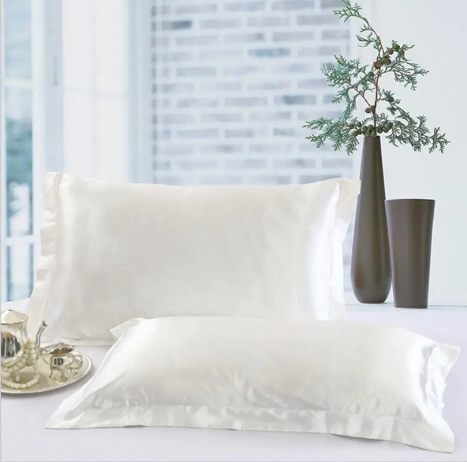 

Home Decorative Solid Color Imitated Silk Bedding Pillow case 48x74 cm Black White Pillow Shams Rectangle Envelope Pillow Cover