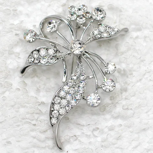 

60pcs/lot Mixed Color (Can Notes Color) Wholesale Fashion Brooch Rhinestone Wedding party Flower Pin brooches C102096