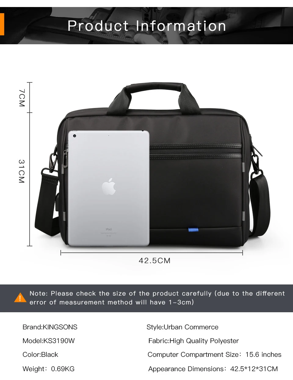 Kingsons высокое качество сумки ноутбук для Для мужчин и Для женщин Путешествия Bussiness Тетрадь мешок большой Ёмкость 15 дюймов компьютер