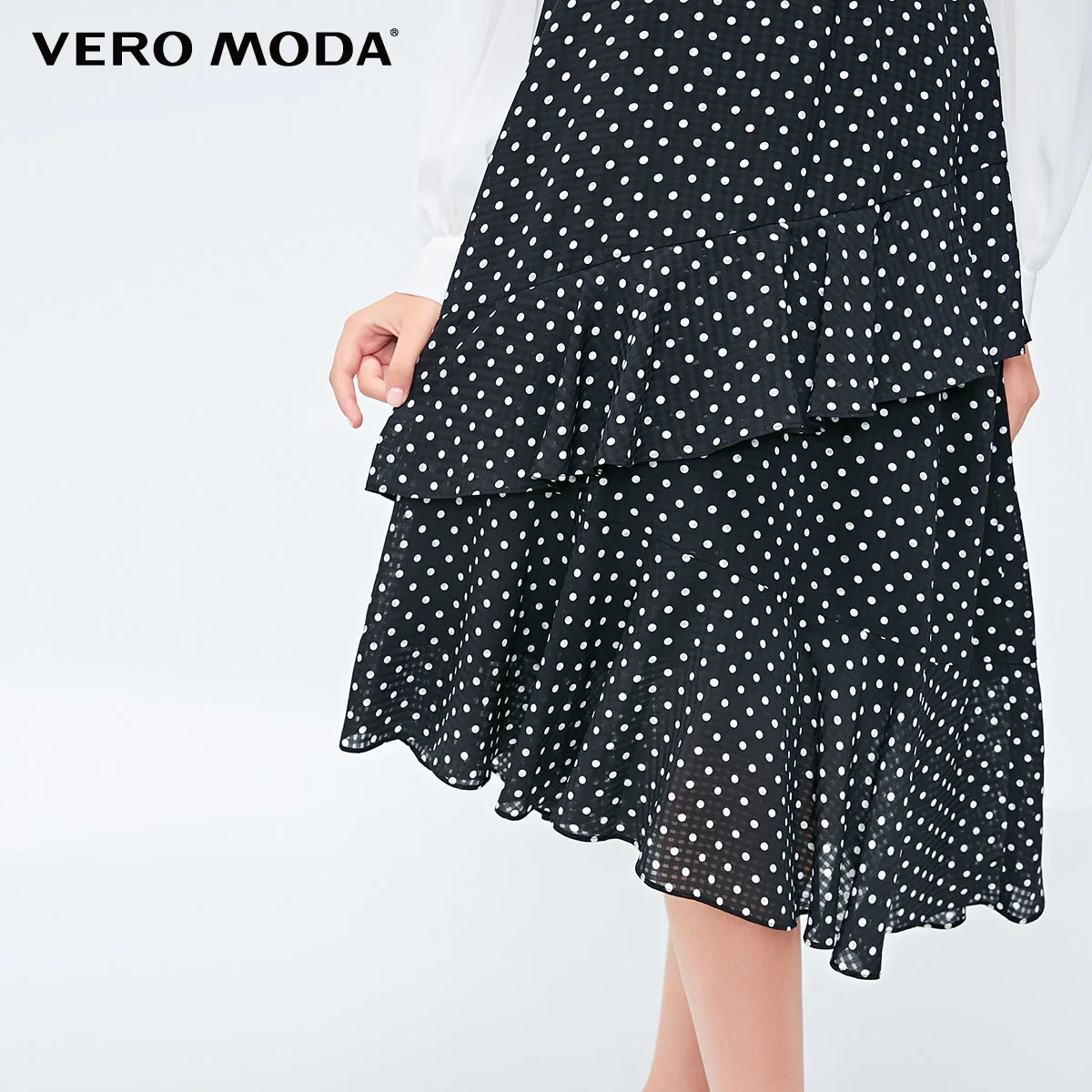 Vero Moda Новая Женская Асимметричная юбка в горошек с оборками | 318316552