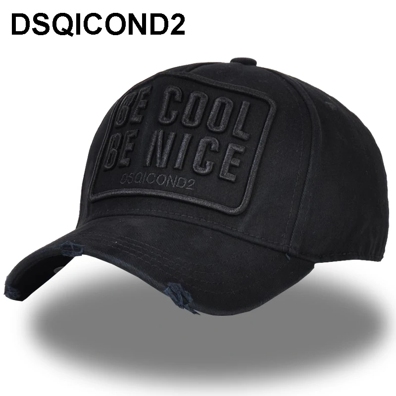 

Wholesale Cotton Baseball Caps DSQ Letters High Quality Cap Men Women Customer Design DE COOL Logo Hat Black Cap Dad Hats