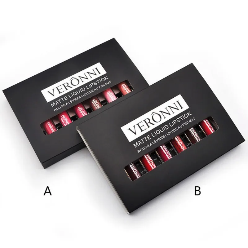 

6 Pcs Matte gift set long lasting moisture nude brown red matte lipstick lip balm gift set