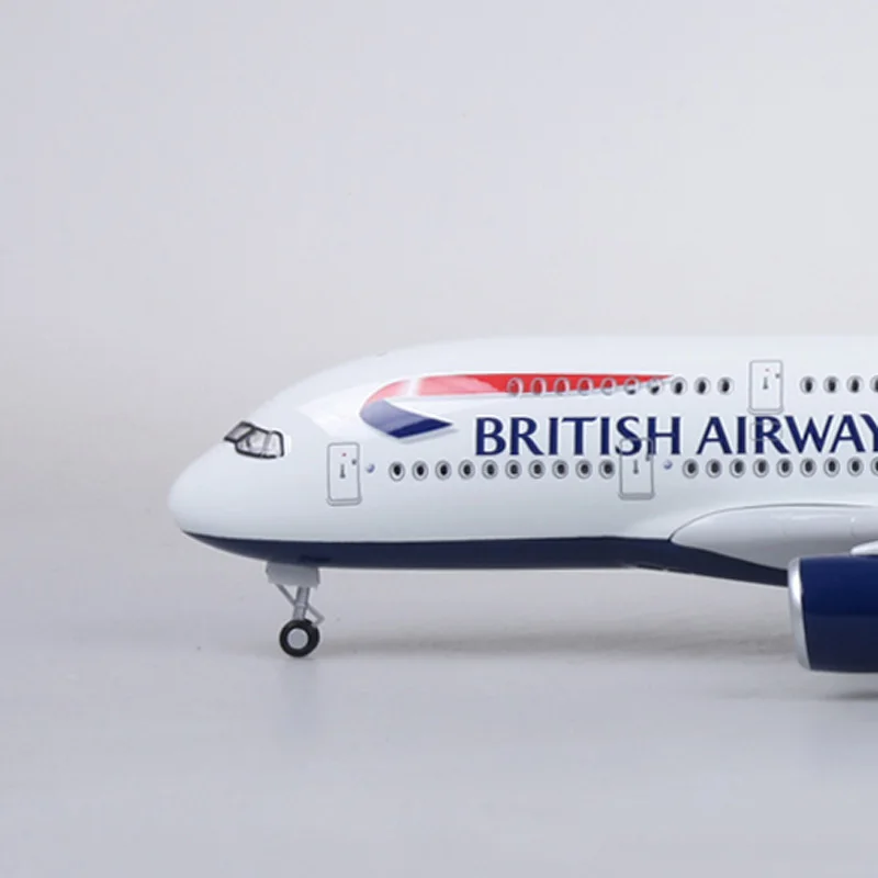 1/160 масштаб самолет Airbus A380 британская авиакомпания Модель W свет и колесо литье