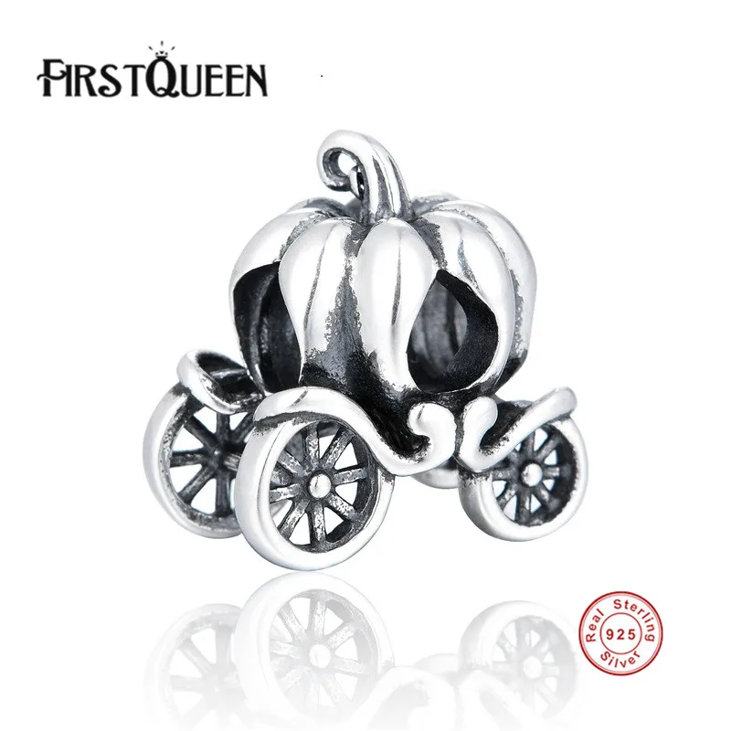 

FirstQueen 2017 Autumn 925 Sterling Silver Halloween Pumpkin Carriage Charms Fit Brand Original Bracelet Bangles Fine Jewelry