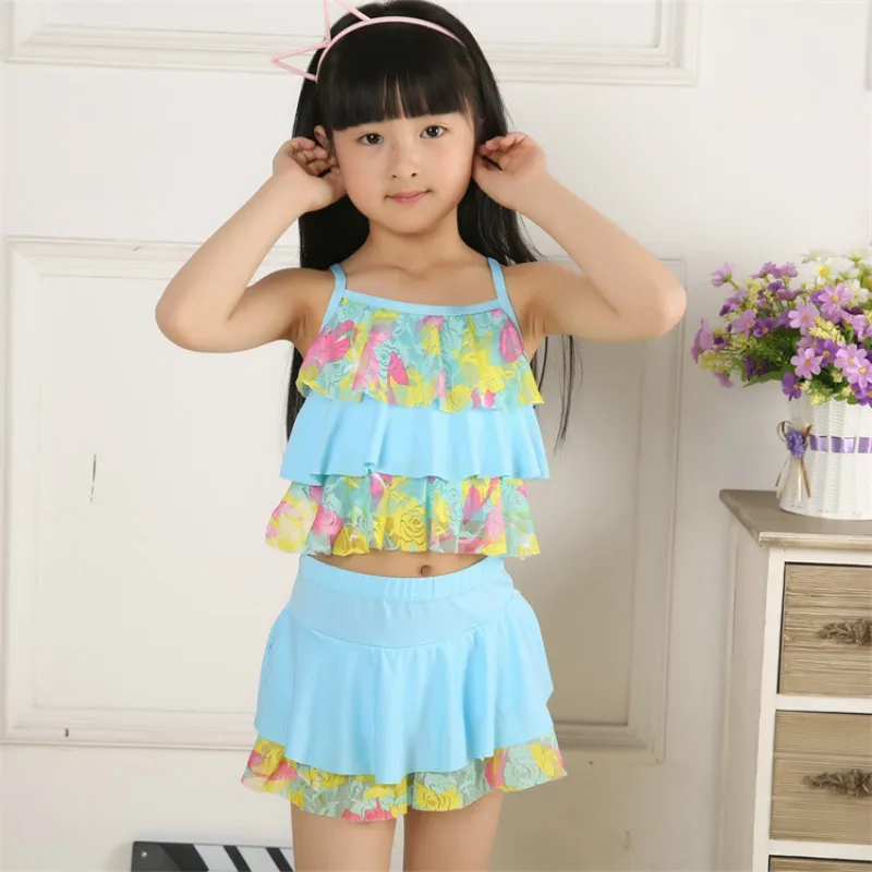 Big Girl Bikini Sets Children Swimwear Baby Kids Biquini Lace Fringed