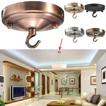 

Retro Ceiling Hook Circular Plate Chandelier Pendant For Home Lamp Light Fitting