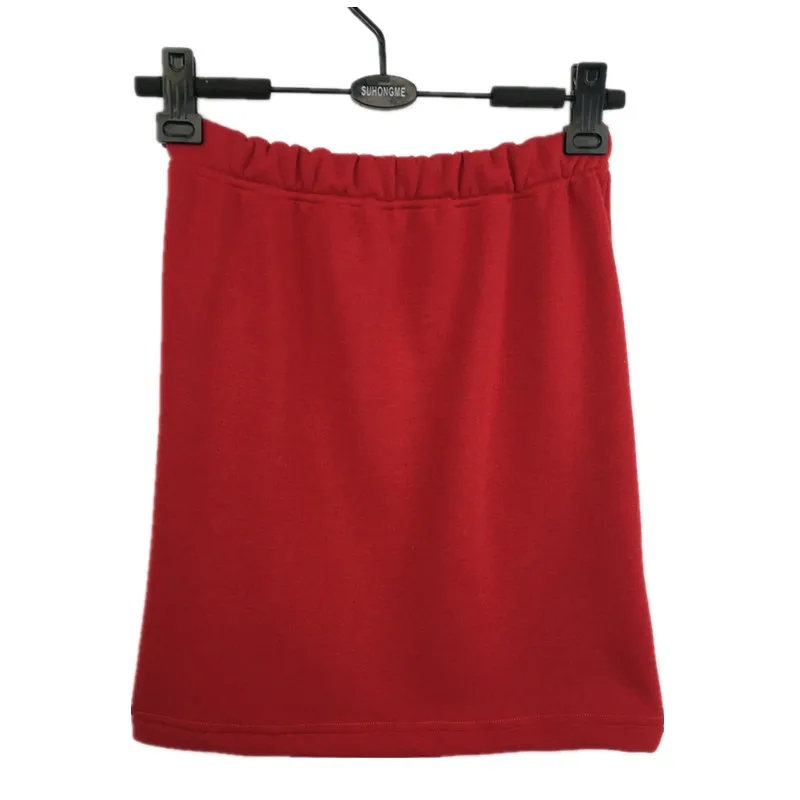 Осень Зима Высокая талия теплая утолщенная юбка, Женская пикантная юбка офисная официальная юбка карандаш размера плюс M-5XL 6XL - Цвет: Красный