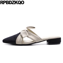 Европейская Дамы красивые плоские туфли мулы Корейский черный Перевозка груза падения надевать женщин Остроконечные Китайский Китай красивая дам мода замша европейская Мода последние отправка капель весенняя осень