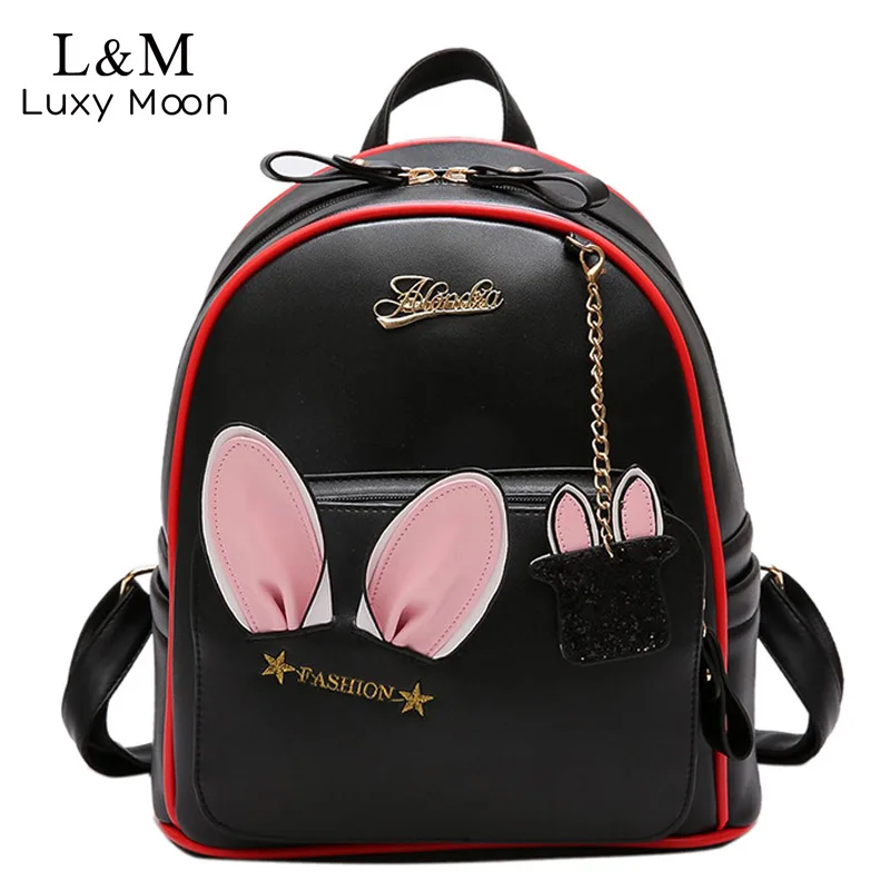 Cute Ears Backpack Women PU Leather Backpacks For Teenage Girls School Bags Female Solid Korean Travel Rabbit Bag 2018 XA1152H Cute Ears Backpack Women PU Leather Backpacks For Teenage Girls School Bags Female Solid Korean Travel Rabbit Bag 2018 XA1152H