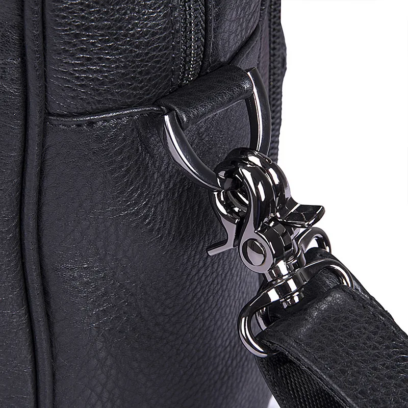 Nesitu Высокое качество черный первый слой из натуральной кожи Офисные Мужские портфели портфель 14 ''ноутбук мужские сумки мессенджер M7373