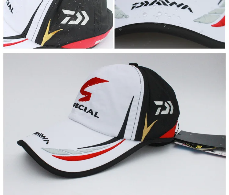 Boné com Logotipo Homens Adultos Ajustável Respirável Pesca Daiwa Japão Sombrinha Baseball Esporte Pescadores Balde Chapéu Chapéu Preto Especial 5 de pesca guarda-sol esporte beisebol pescadores chapéu