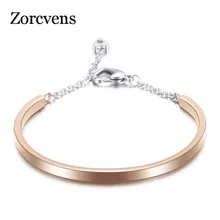 ZORCVENS серебро/золото/розовое золото/черный цвета 316L нержавеющая сталь Кристалл Bangels браслеты для женщин
