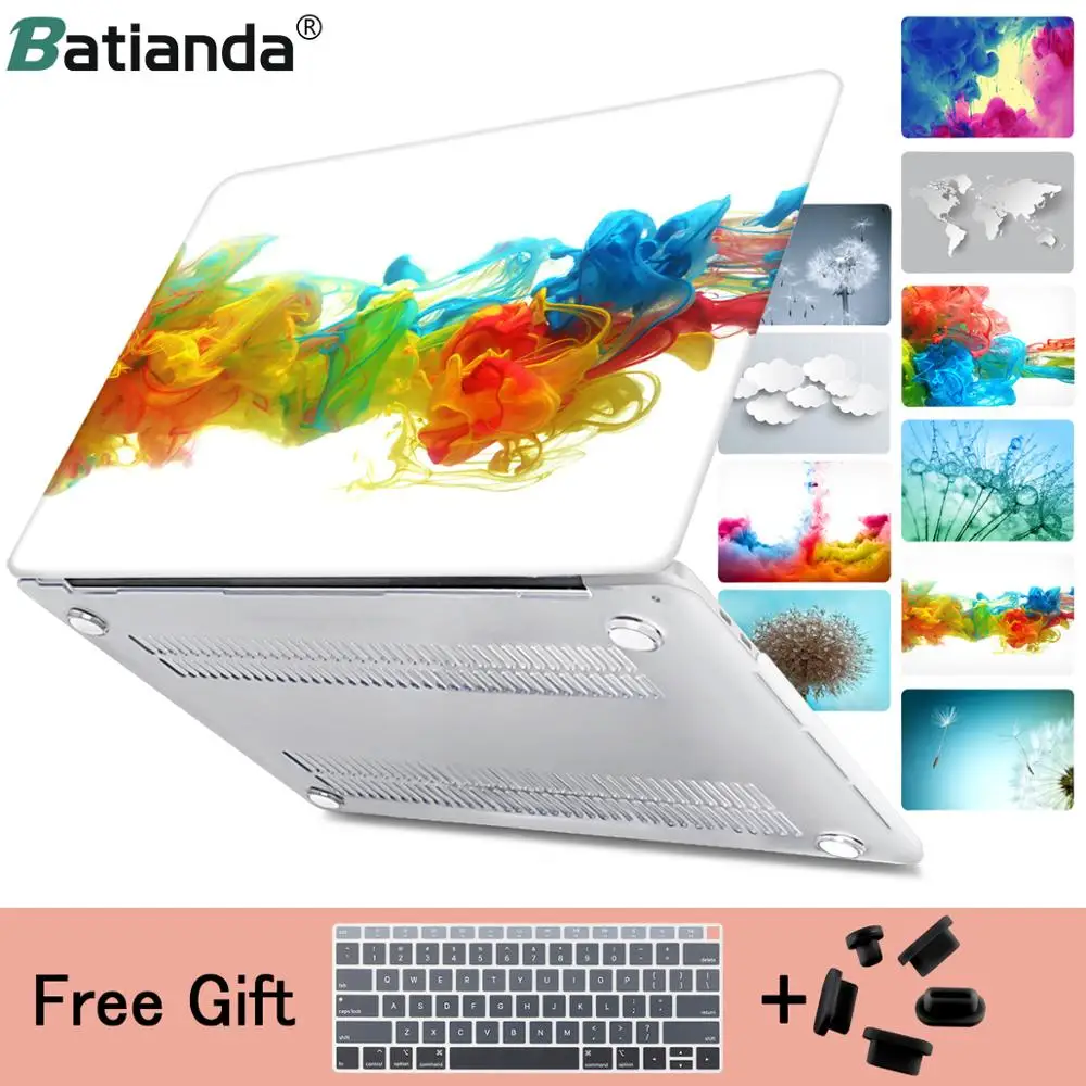 Black Floral Dandelion Pattern Hard Plastic Cover Case For Apple 