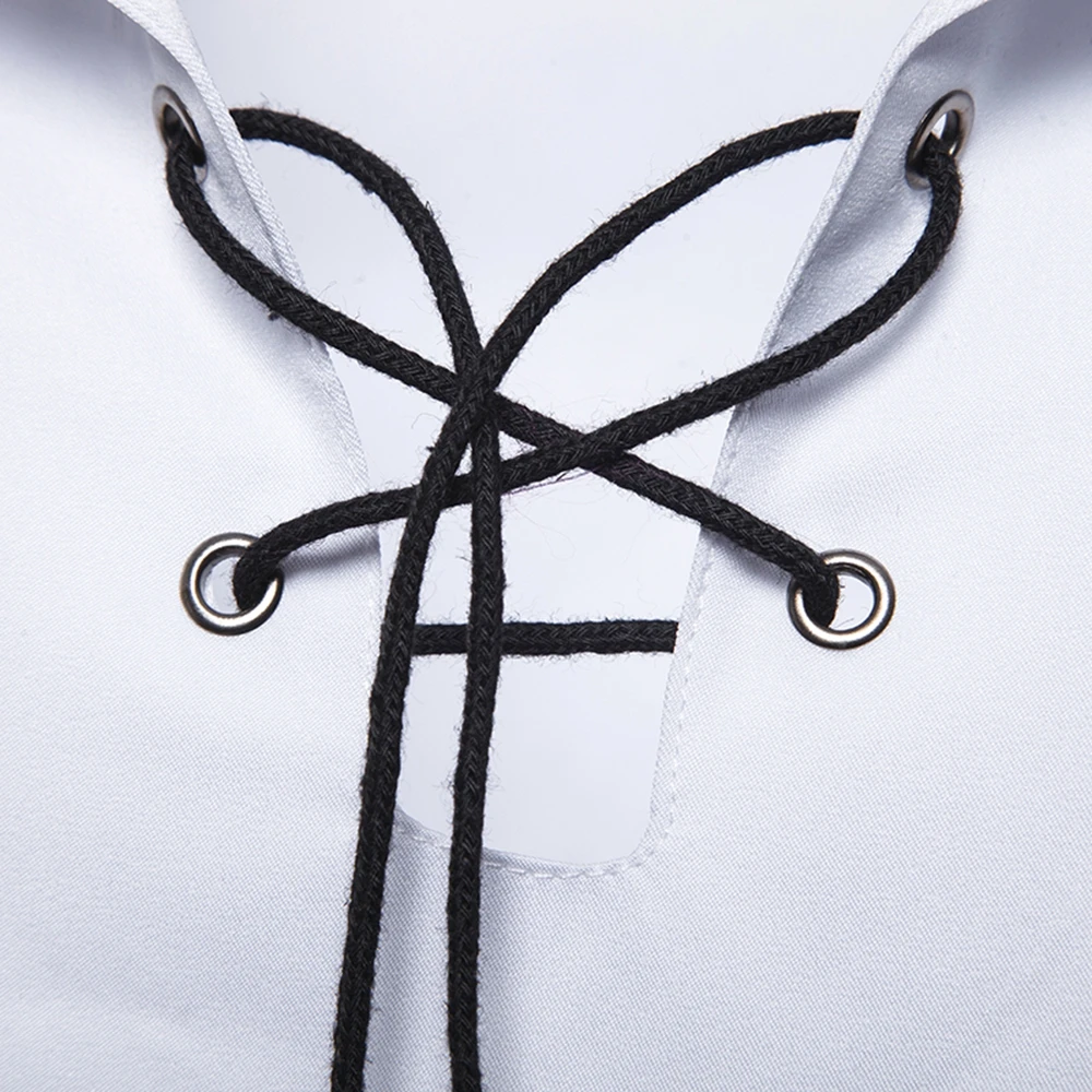 ZYFG free men t-shirt short-sleeved turn-down collar t-shirts solid color elastic rope decorative tops menswear ZYFG free men t-shirt short-sleeved turn-down collar t-shirts solid color elastic rope decorative tops menswear