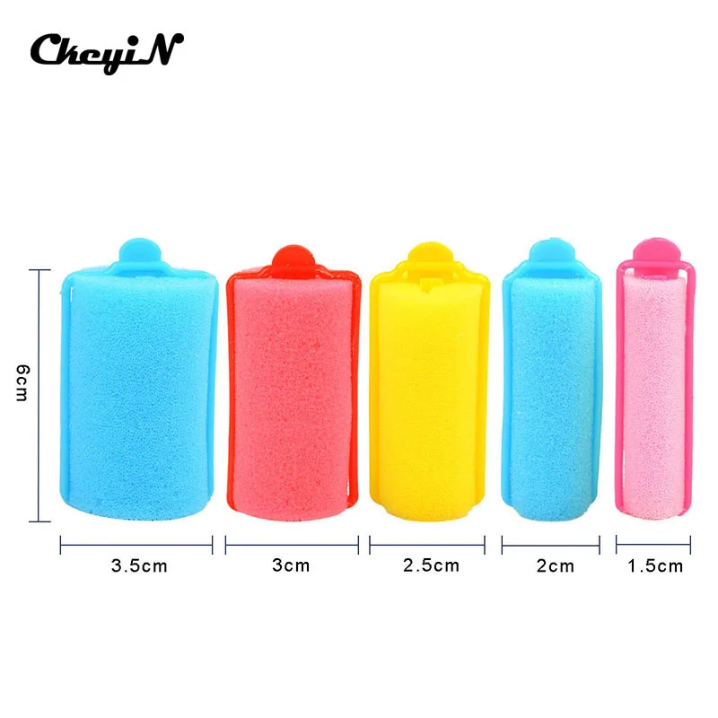 

27pcs Colorful Soft Sponge Magic Hair Roller Hair Curler Roller Set With 5 Sizes Hairdressing Home Use Plastic Curlers Pear Head