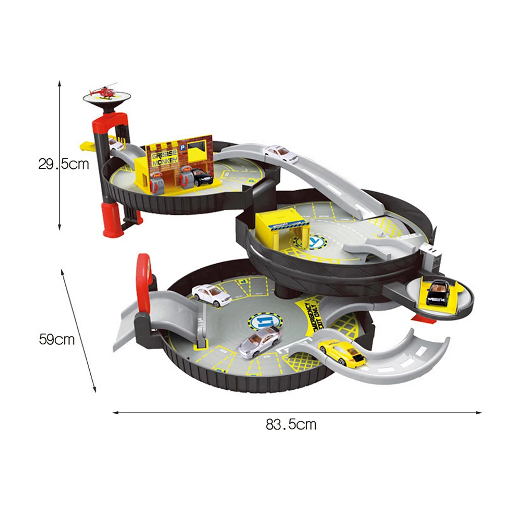 Спиральный ролик железная дорога сплав транспортных средств дети город парковка игрушечный гараж город автомобиль грузовик автомобиль 2/3 этажный игровой набор шины переноски